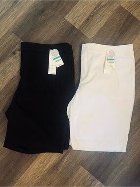 NWT Charter Club lot of 2 Bermuda Shorts black/white 16